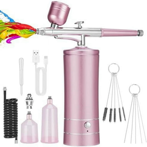 Airbrush KIT Cordless Rechargeable Compressor Set, Automatically Handles Model Painting, Nails, Makeup A