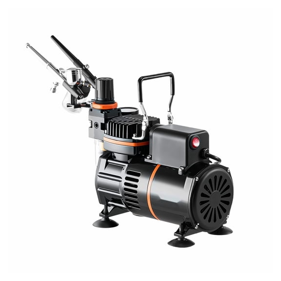 Airbrush Kit 1/6 HP Compressor, 3 Dual-Action Airbrushes, Acrylic Paint, for Cake Decorating, Model Painting, Nail Art