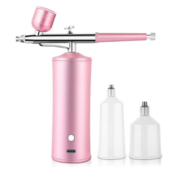 Airbrush Kit with Compressor, Air Brush Machine for Nails, 0.3Mm Nozzle Oxygen Injector, Cordless Airbrush Gun, for Skin Hydration, Nail Art, Tattoo, Painting, Makeup, Cake, Barber