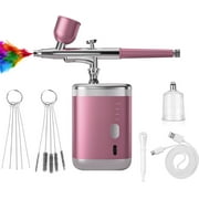 Airbrush Kit with Compressor, Rechargeable Auto Handheld Airbrush Set with 3 Levels Pressure Multi-Function Portable Airbrush for Nails Art Model Painting Makeup Cake Decor Barber Single Action