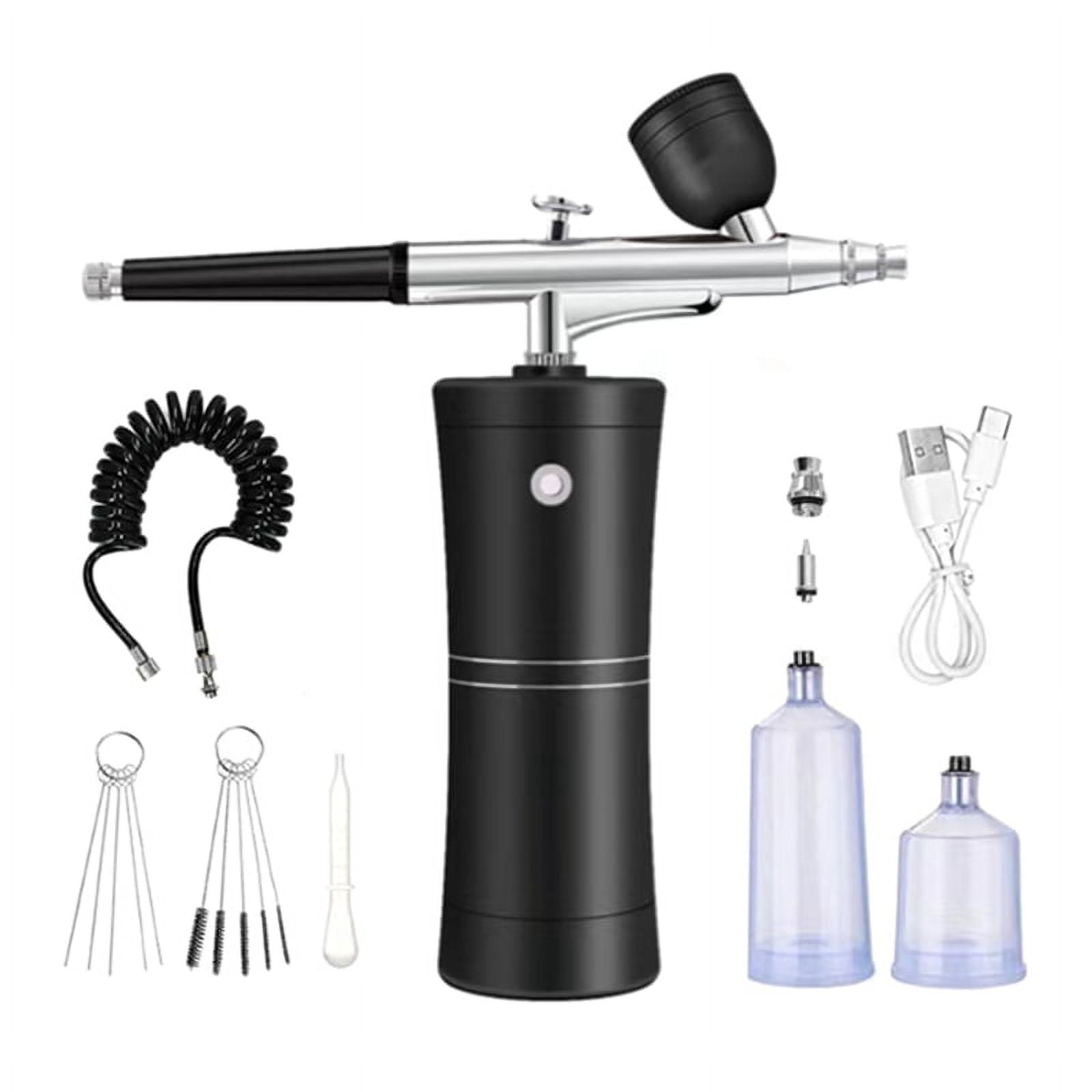 Airbrush Kit Cordless Mini Airbrush with Compressor Set with 0.3mm Nozzle Portable Spray Makeup Oxygen Machine A