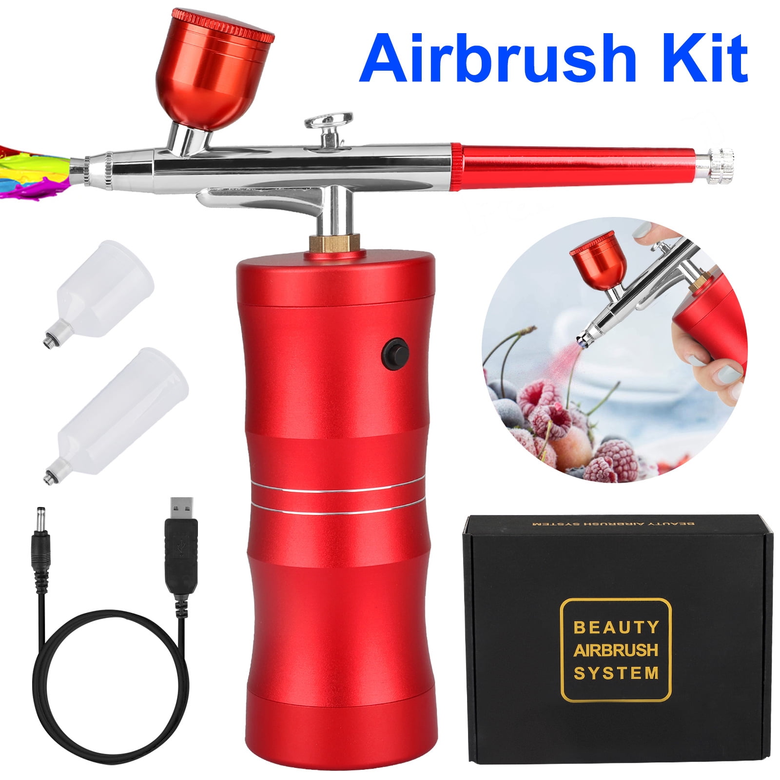 Automatic Shutdown Handheld Portable Spray Pump Pen Air Compressor Set for  Art Painting Craft Cake Spray Model Airbrush Kit - AliExpress