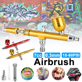 Uouteo Airbrush Trigger Gun Air Brush Gun with 0.3 mm Needles 7cc &10 CC Cup for Painting