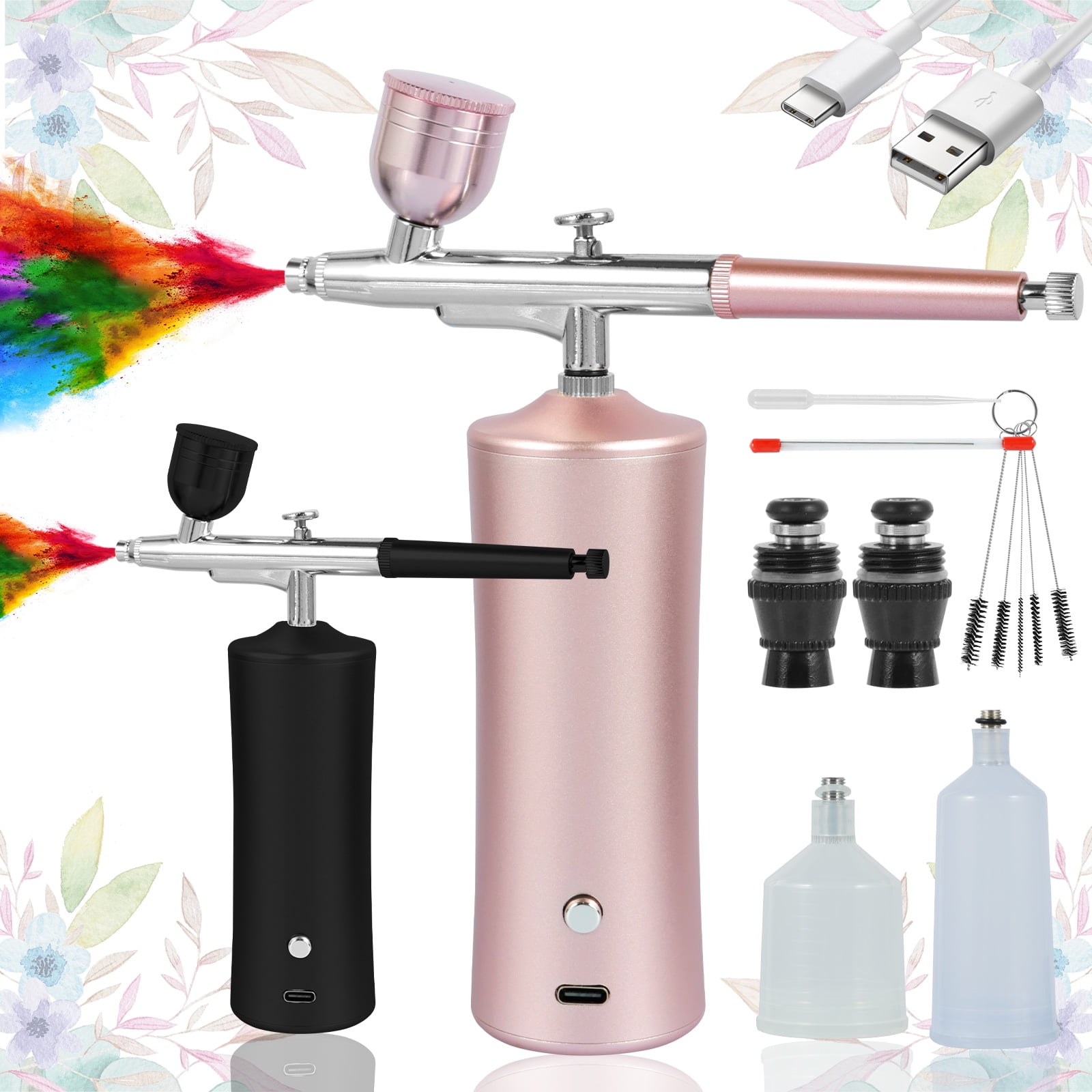 Airbrush Kit with Air Compressor Rechargeable Nail Airbrush Set