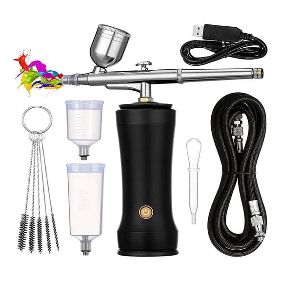 Airbrush Kit with Compressor,30PSI Cordless AirbrushGun Kit with Air Hose Rechargeable Handheld Airbru