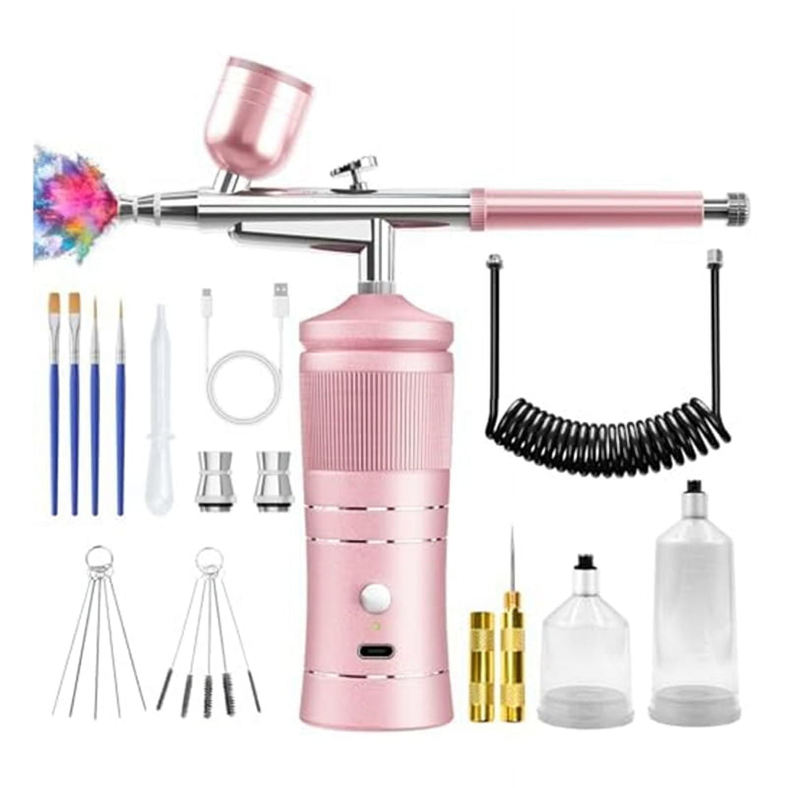 Airbrush Kit with Compressor, 48PSI High Pressure Air Brush Kit with 0.3/0.5mm Noz G4179