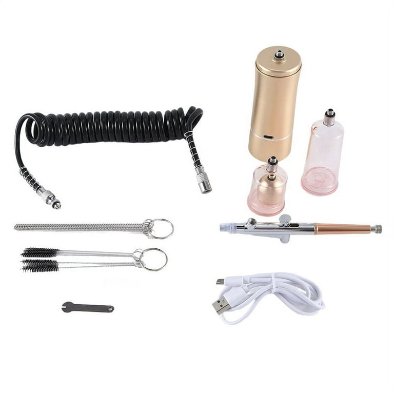 Airbrush Kit with Compressor,Air Brushes with 0.3mm Nozzle and Cleaning  Brush Set for DIY Painting, Art-Champagne