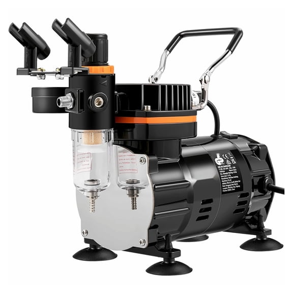 Airbrush Kit with Compressor, Dual-Action Gravity Feed Airbrush System for Art, Nails, Tattoos, Cakes - 3 Nozzles (0.2/0.3/0.8mm) - FDA Certified