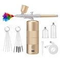 thumbnail image 1 of Airbrush Kit with Compressor High Pressure AirBrush Set with 0.3mm Nozzle Airbrush for Nails, Makeup,Gold, 1 of 8