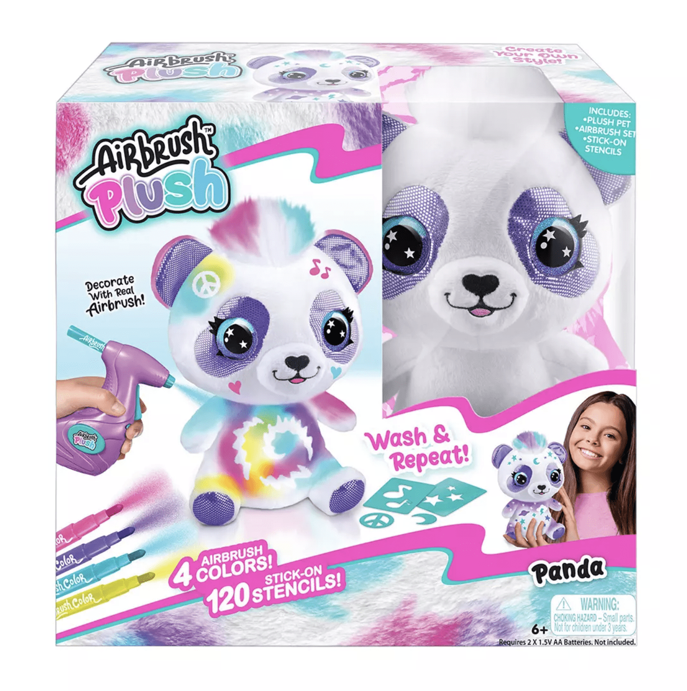 Airbrush Plush Panda (4 Colors - 120 Stick on Stencils