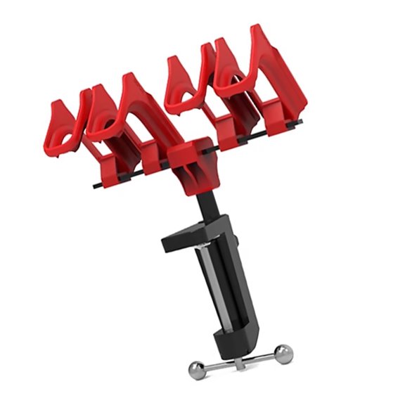 Airbrush Rack Holder with U-Shaped Hook 60 Degree Rotation, Stores 4 Airbrush Simultaneously Durable ABS and Aluminum Alloy