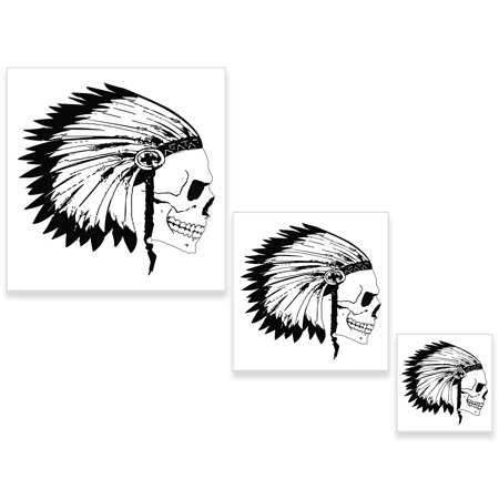 Airbrush Skeleton Skull Chief Stencil Set (Skull Design #12 in 3 Scale Sizes) - Laser Cut Reusable Templates
