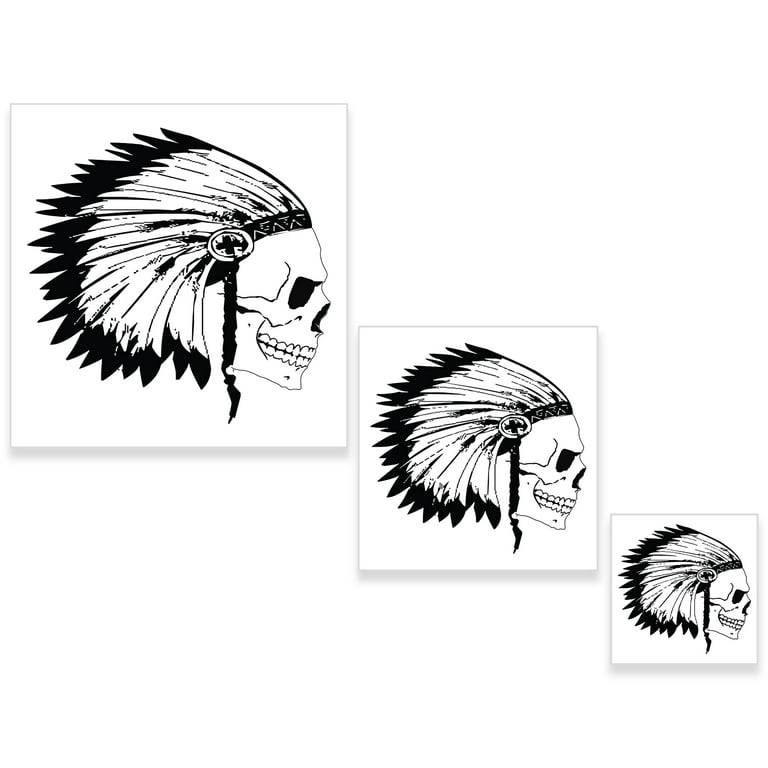 Airbrush Skeleton Skull Chief Stencil Set (Skull Design #12 in 3