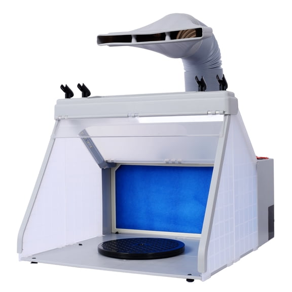 Airbrush Spray Booth Kit - Portable Paint Booth for Models, 3 LED Lights, 4 Holders - Airbrushing, Cake Decorating, DIY Projects