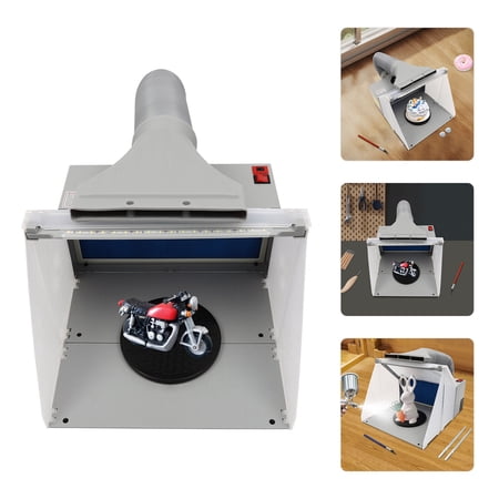 Airbrush Spray Booth with LED Light Spray Painting Workbench for Model Craft