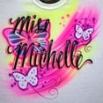 thumbnail image 1 of Airbrush T-Shirt - Multi Butterfly Design - Grandma Sandy inspired, 1 of 2