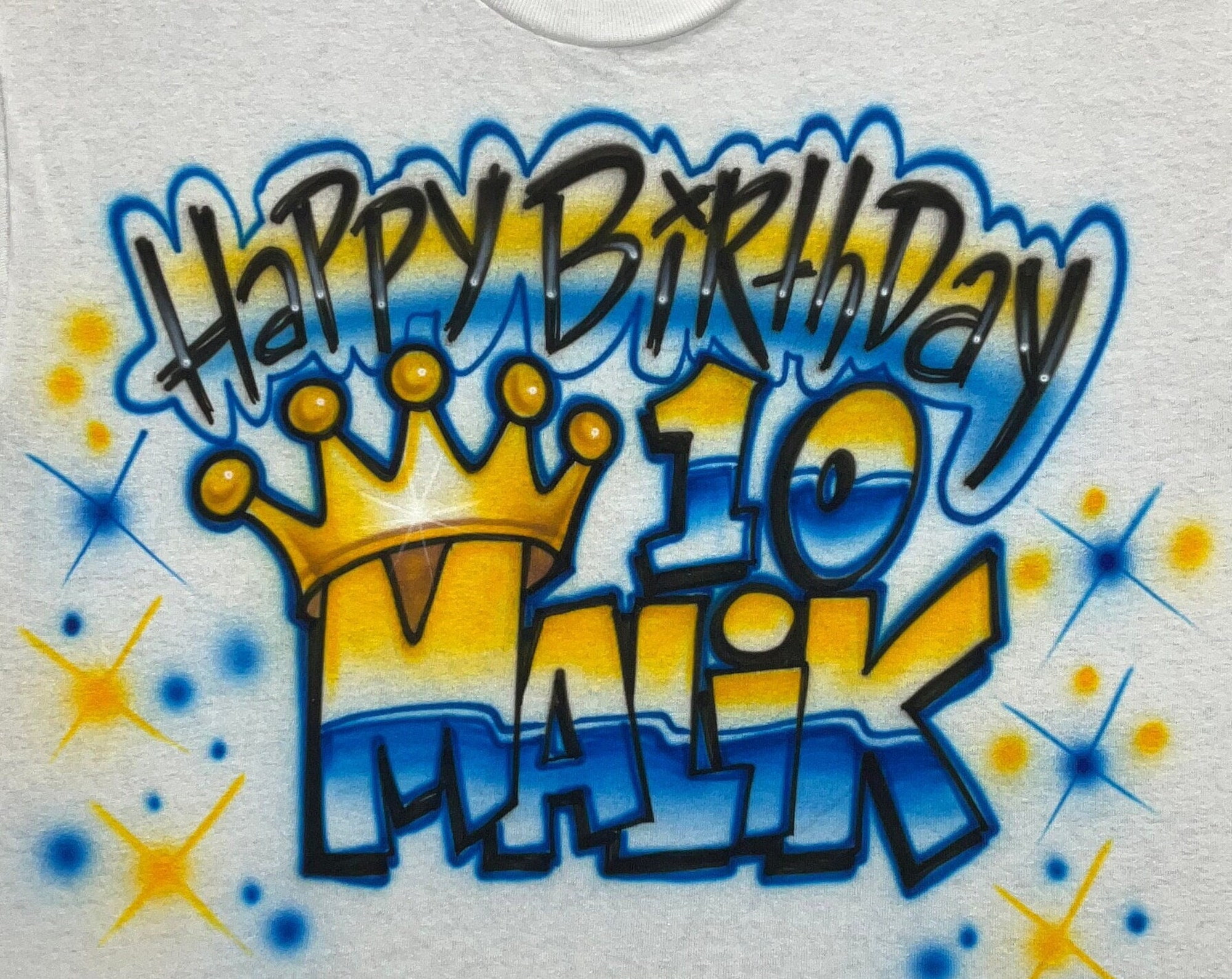 Airbrush Tshirt Happy Birthday Crown You Choose Age Colors - Walmart.com