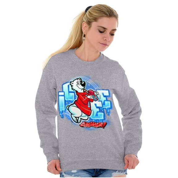 Airbrushed Bear Mascot Icee Ahh Sweatshirt for Men or Women Brisco Brands M