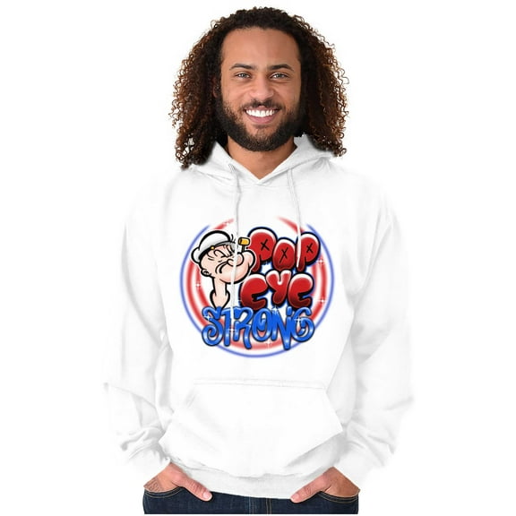 Airbrushed Cartoon Popeye Strong Men Big & Tall Graphic Hoodie Brisco Brands 2X
