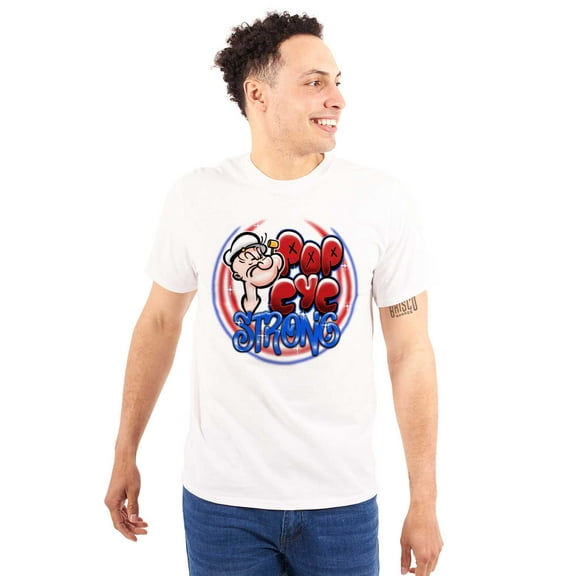 Airbrushed Cartoon Popeye Strong Men Big & Tall Graphic Tee Brisco Brands 2X