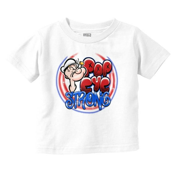 Airbrushed Cartoon Popeye Strong Youth T Shirt Tee Boys Infant Toddler Brisco Brands 12M