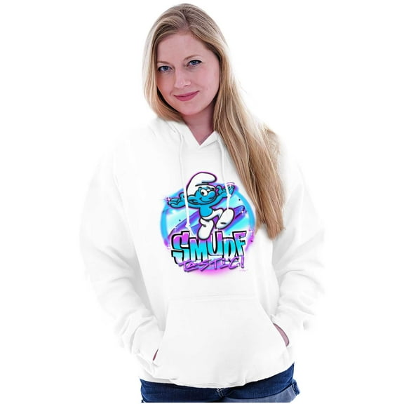 Airbrushed Cartoon Smurf Tastic Hoodie Sweatshirt Women Men Brisco Brands L
