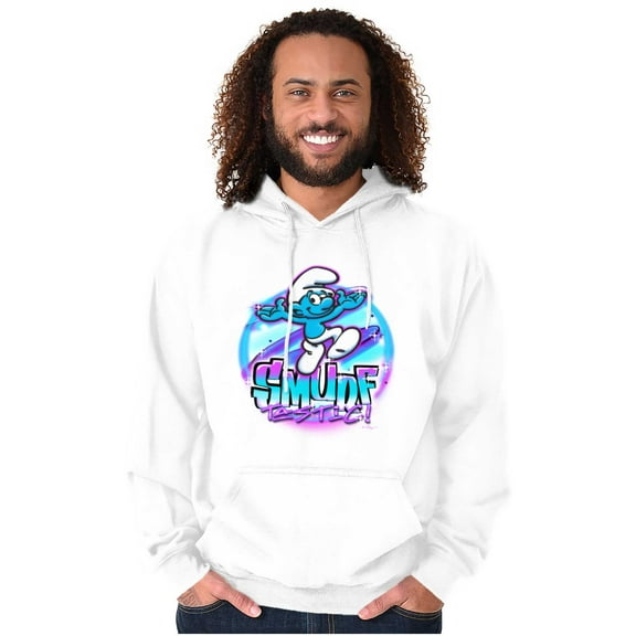 Airbrushed Cartoon Smurf Tastic Unisex Plus Size Hoodie Brisco Brands 2X