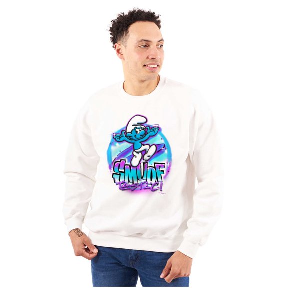 Airbrushed Cartoon Smurf Tastic Unisex Plus Size Sweatshirt Brisco Brands 3X