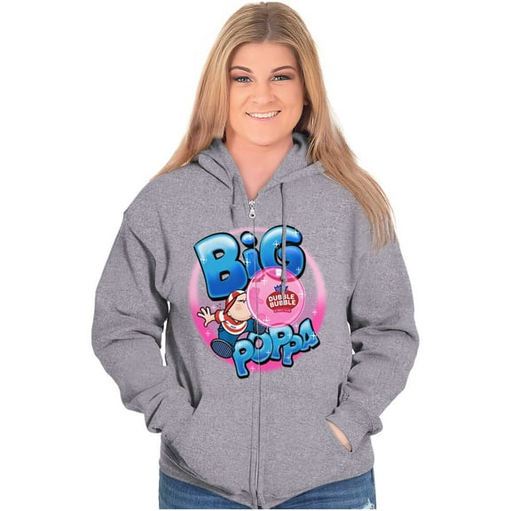 Airbrushed Dubble Bubble Big Poppa Zip Up Hoodie Men's Women's Brisco Brands S