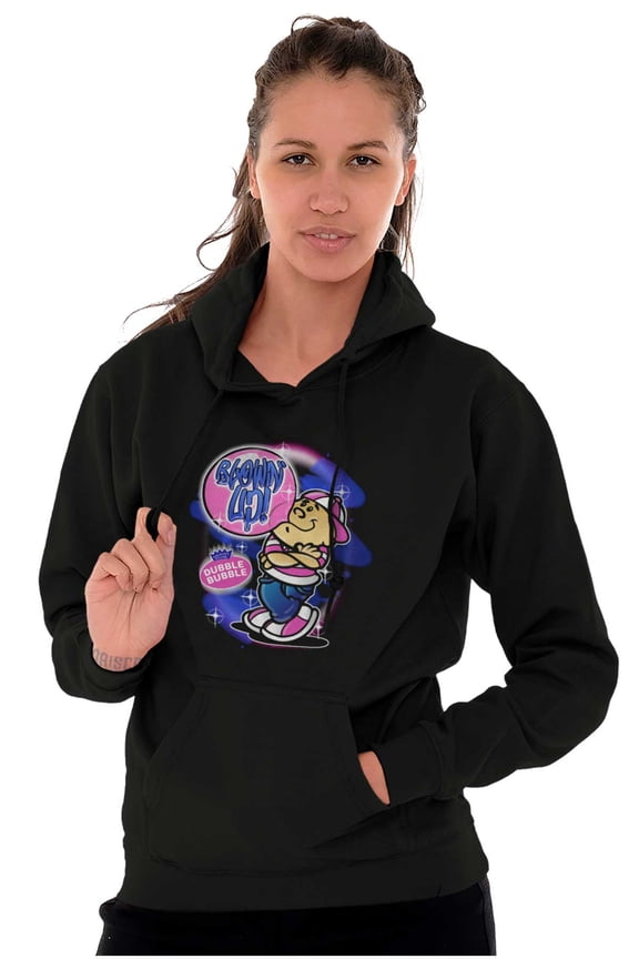 Airbrushed Dubble Bubble Blowing Up Hoodie Sweatshirt Women Men Brisco Brands M