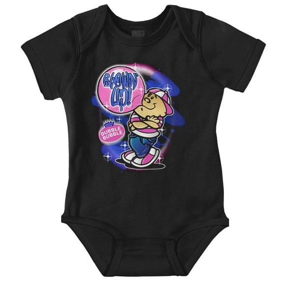Airbrushed Dubble Bubble Blowing Up Romper Boys or Girls Infant Baby Brisco Brands 12M