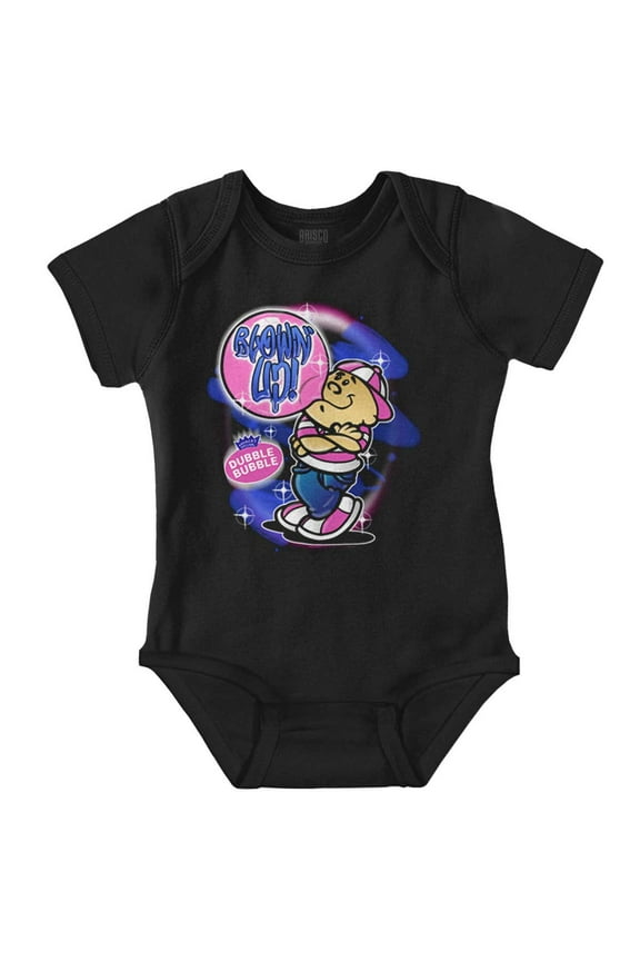 Airbrushed Dubble Bubble Blowing Up Romper Boys or Girls Infant Baby Brisco Brands 6M
