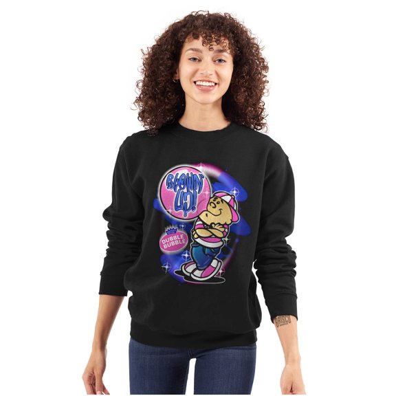 Airbrushed Dubble Bubble Blowing Up Sweatshirt for Men or Women Brisco Brands L
