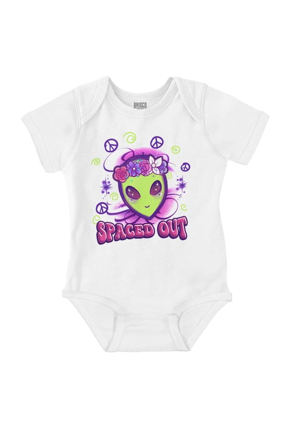 Airbrushed Hippie Alien Spaced Out Bodysuit Jumper Girls Infant Baby Brisco Brands 12M