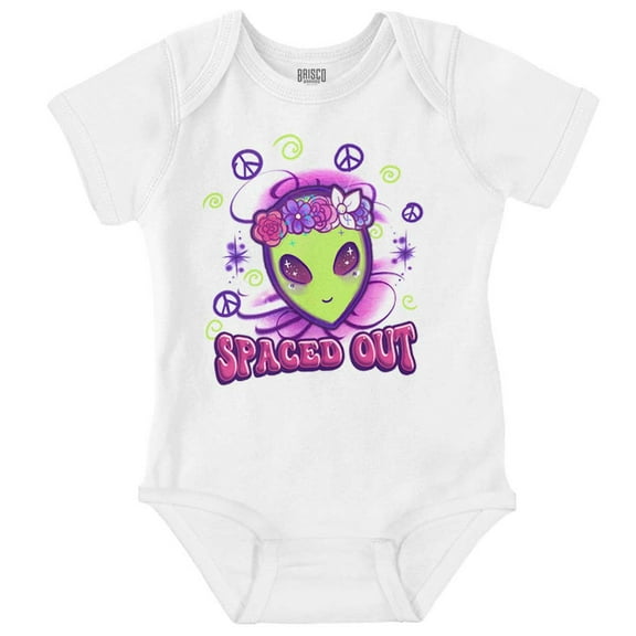 Airbrushed Hippie Alien Spaced Out Bodysuit Jumper Girls Infant Baby Brisco Brands 18M