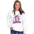 thumbnail image 1 of Airbrushed Hippie Alien Spaced Out Women Plus Size Crewneck Sweatshirt Brisco Brands 4X, 1 of 5