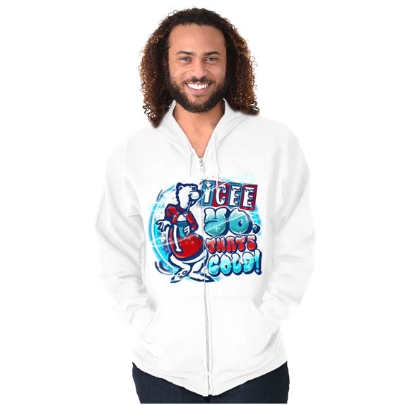 Airbrushed Icee Bear Yo That’s Cold Unisex Plus Size Zip Hoodie Brisco Brands 4X