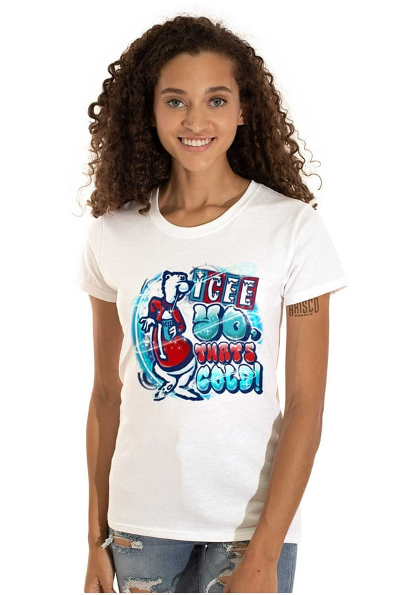 Airbrushed Icee Bear Yo That’s Cold Women's T Shirt Ladies Tee Brisco Brands L
