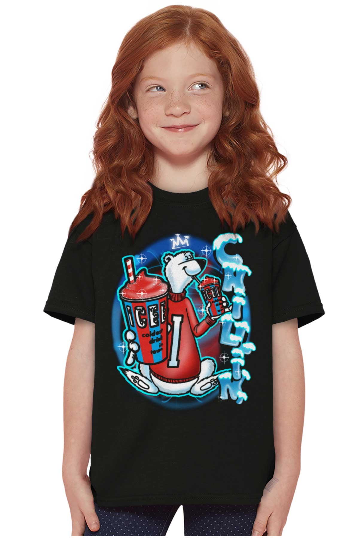 Airbrushed King Icee Bear Chillin Crewneck T Shirts Boy Girl Teen ...