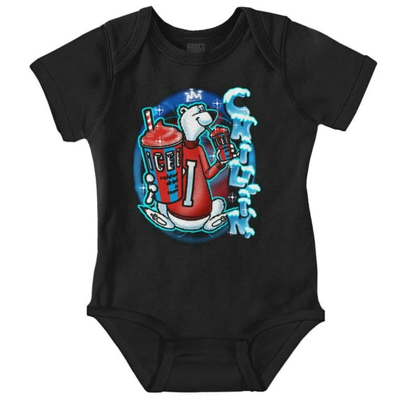 Airbrushed King Icee Bear Chillin Romper Boys or Girls Infant Baby Brisco Brands 12M
