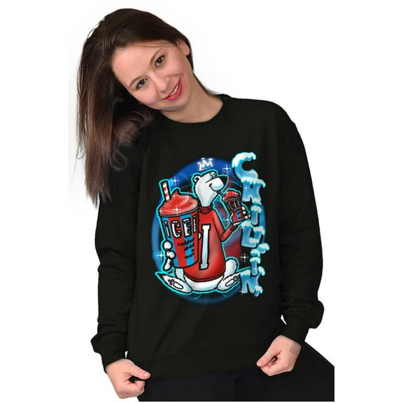Airbrushed King Icee Bear Chillin Sweatshirt for Men or Women Brisco Brands S