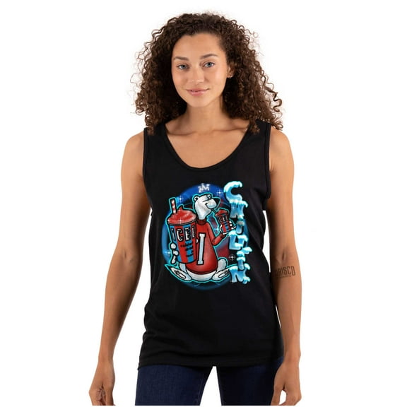 Airbrushed King Icee Bear Chillin Tank Top T Shirts Men Women Brisco Brands S