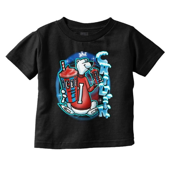 Airbrushed King Icee Bear Chillin Toddler Boy Girl T Shirt Infant Toddler Brisco Brands 24M