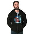 thumbnail image 1 of Airbrushed King Icee Bear Chillin Unisex Plus Size Zip Hoodie Brisco Brands 2X, 1 of 5