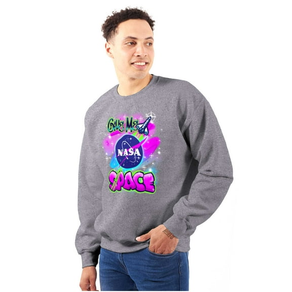 Airbrushed NASA Give Me Space Rocket Unisex Plus Size Sweatshirt Brisco Brands 2X