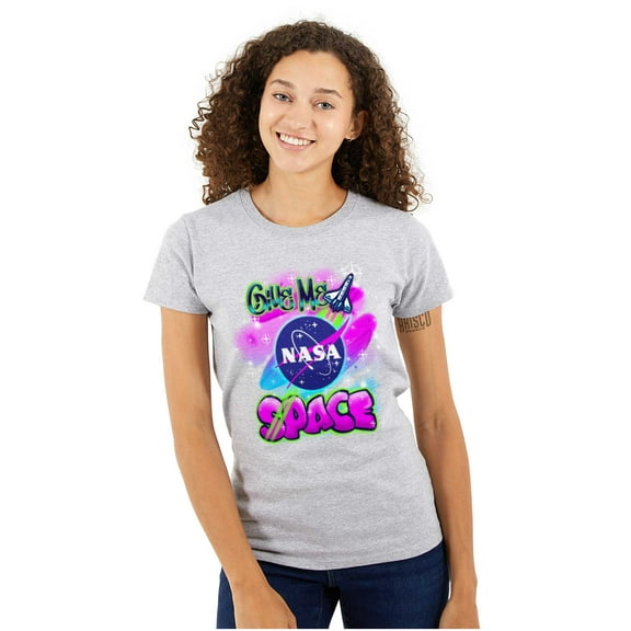 Airbrushed NASA Give Me Space Rocket Women's T Shirt Ladies Tee Brisco Brands S
