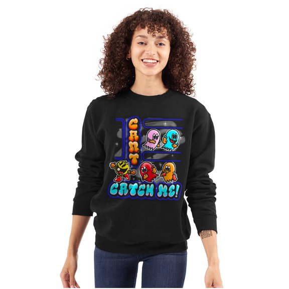 Airbrushed PACMAN Can't Catch Me Sweatshirt for Men or Women Brisco Brands S