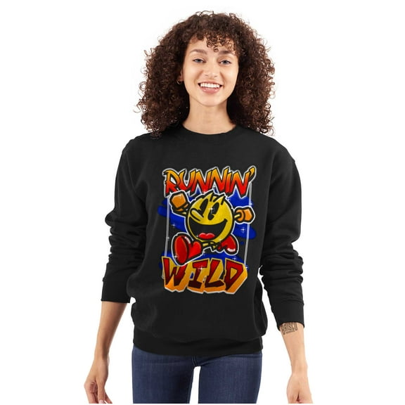 Airbrushed PACMAN Game Runnin Wild Sweatshirt for Men or Women Brisco Brands M