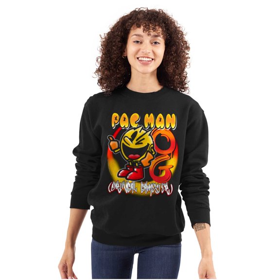 Airbrushed PACMAN Original Gamester Sweatshirt for Men or Women Brisco Brands M