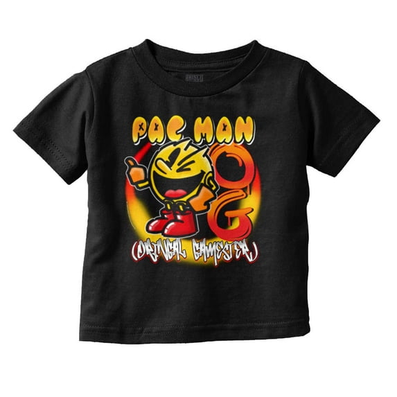 Airbrushed PACMAN Original Gamester Toddler Boy Girl T Shirt Infant Toddler Brisco Brands 12M